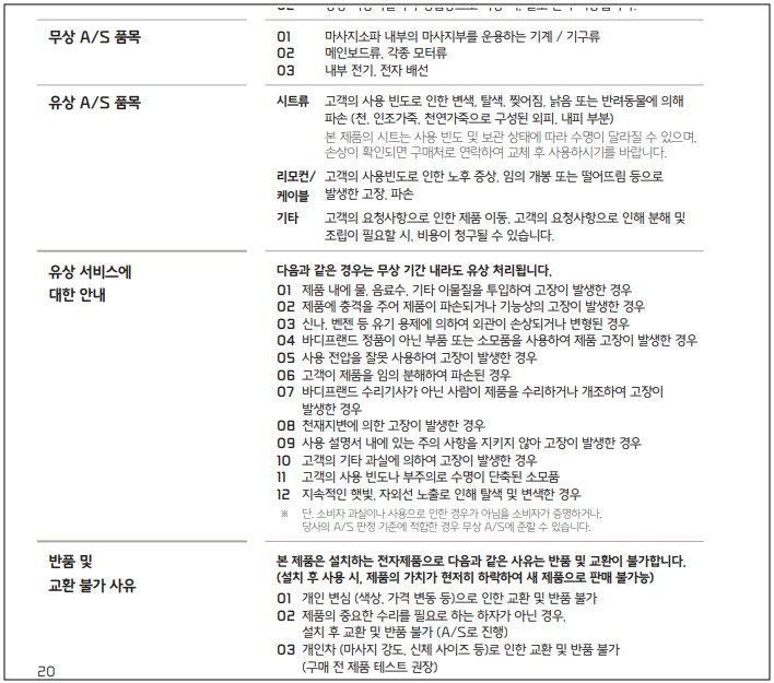 바디프랜드 무료 보증기간 확인 부터 AS서비스센터 예약까지 총정리