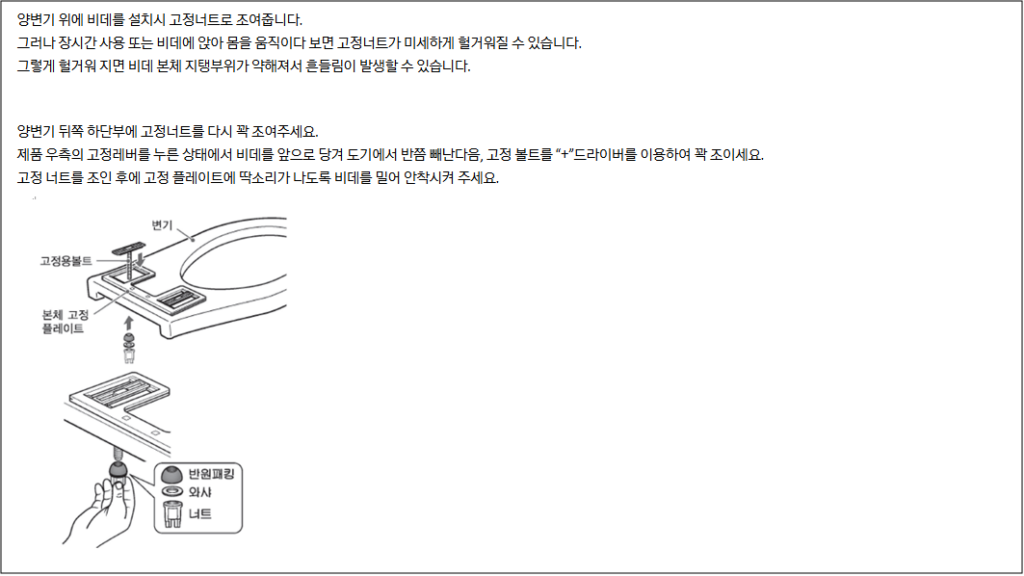 비데의 불균형한 사용