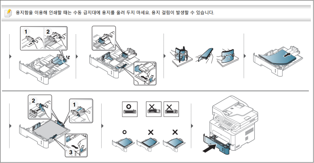 용지함 설정 점검