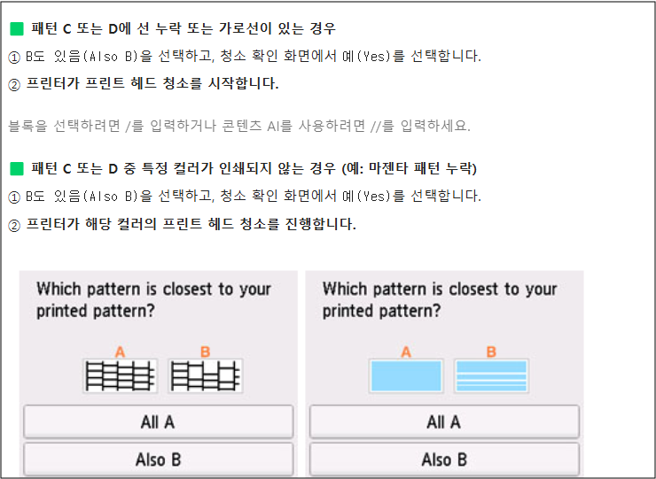 프린트 헤드 청소