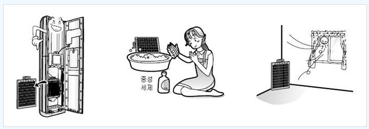 캐리어 스탠드 에어컨 필터 청소 방법 안내 캐리어 스탠드 에어컨 필터 청소 방법 안내