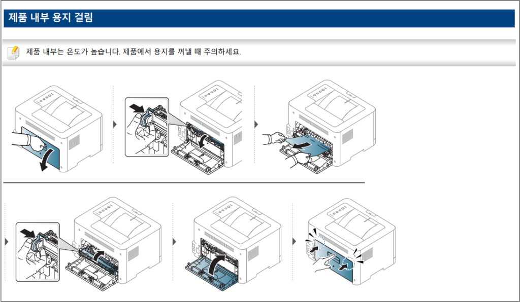 삼성 SL-433 프린터 용지걸림 예방 및 해결 방법 안내 삼성 SL-433 프린터 용지걸림 예방 및 해결 방법 안내