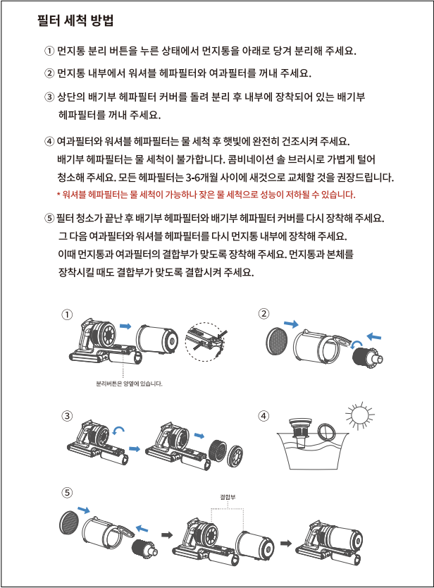 필터 세척 방법