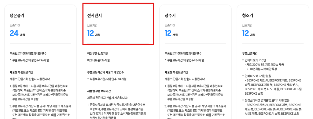 보증기간 안내