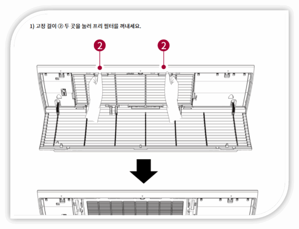 LG 시스템 에어컨 물떨어짐 원인 및 해결방법 안내 필터 청소