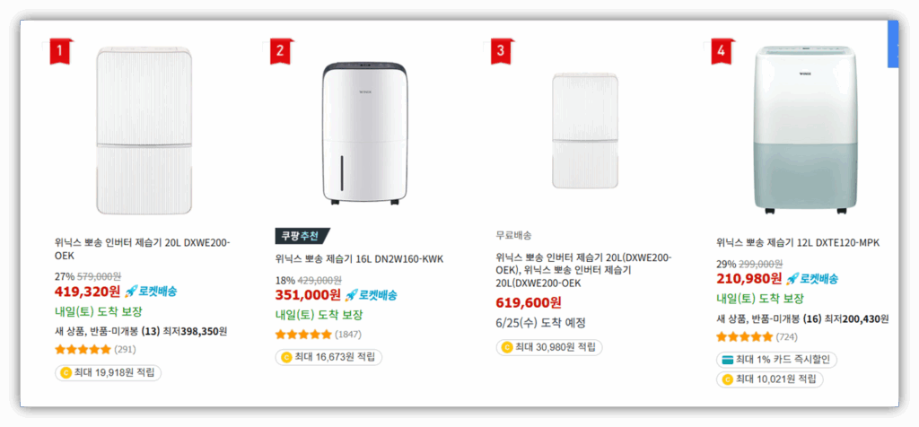 제습기 추천 TOP3 전기요금까지 생각 한다면 주목하세요.!! 🥈 TOP2. 위닉스 뽀송 20L