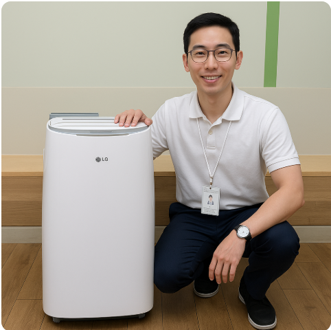 LG 이동식 에어컨 필터 청소 방법 안내