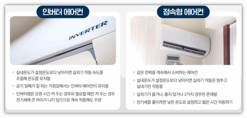 에어컨 인버터형, 정속형 초간단 구분방법 인버터형, 정속형